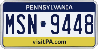 PA license plate MSN9448