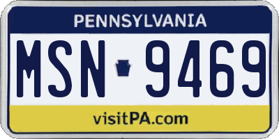 PA license plate MSN9469