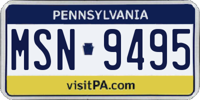 PA license plate MSN9495