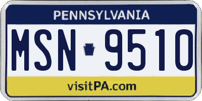 PA license plate MSN9510