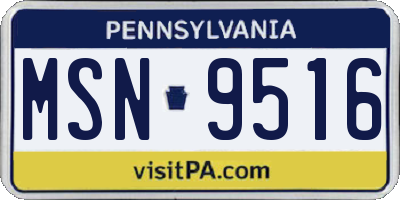 PA license plate MSN9516