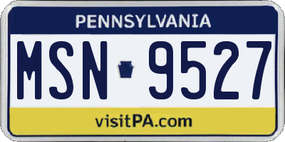 PA license plate MSN9527