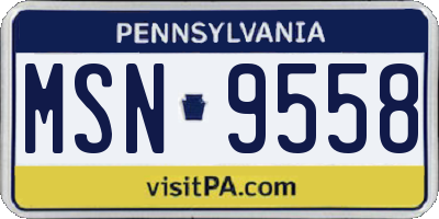 PA license plate MSN9558