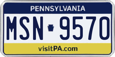 PA license plate MSN9570