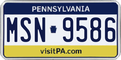 PA license plate MSN9586