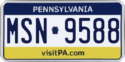 PA license plate MSN9588