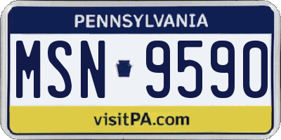PA license plate MSN9590