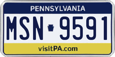 PA license plate MSN9591