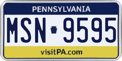 PA license plate MSN9595