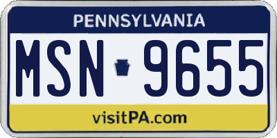 PA license plate MSN9655