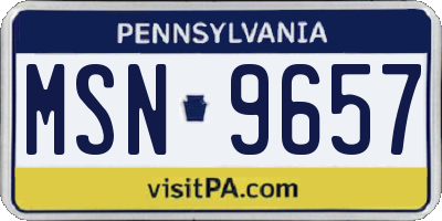 PA license plate MSN9657