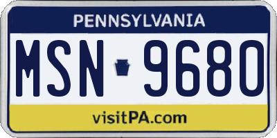 PA license plate MSN9680