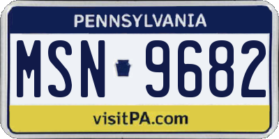PA license plate MSN9682