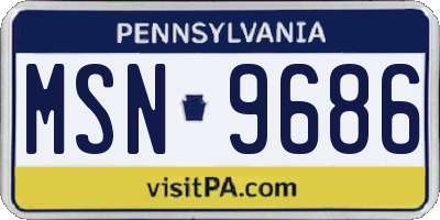 PA license plate MSN9686