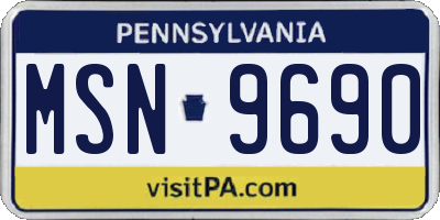 PA license plate MSN9690