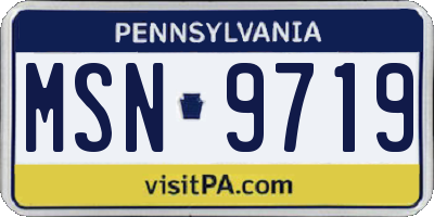 PA license plate MSN9719