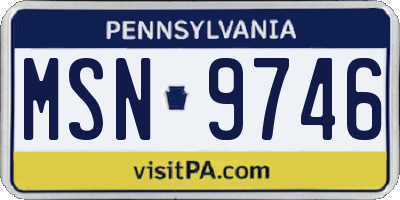 PA license plate MSN9746
