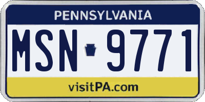 PA license plate MSN9771