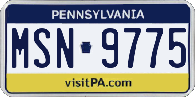 PA license plate MSN9775