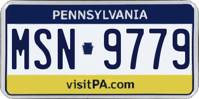 PA license plate MSN9779