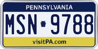 PA license plate MSN9788