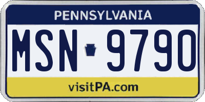 PA license plate MSN9790