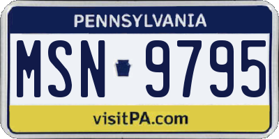 PA license plate MSN9795