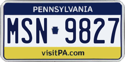 PA license plate MSN9827