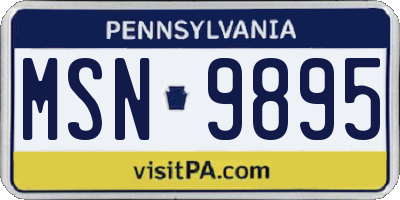 PA license plate MSN9895