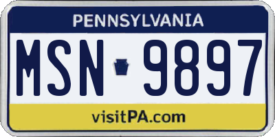 PA license plate MSN9897
