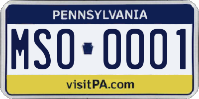 PA license plate MSO0001