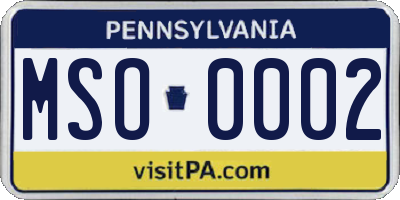 PA license plate MSO0002