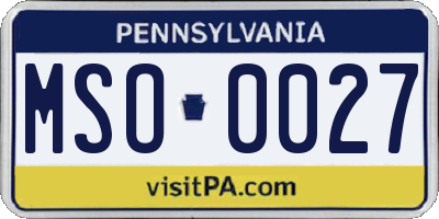 PA license plate MSO0027