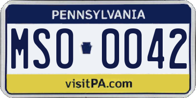 PA license plate MSO0042