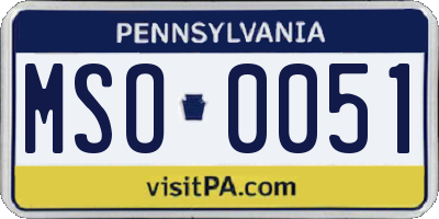 PA license plate MSO0051