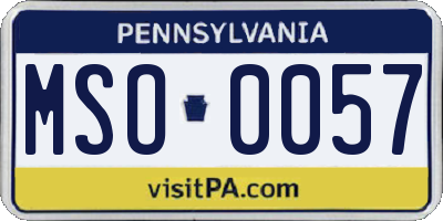 PA license plate MSO0057