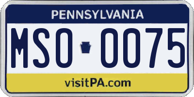 PA license plate MSO0075