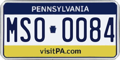 PA license plate MSO0084