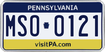 PA license plate MSO0121