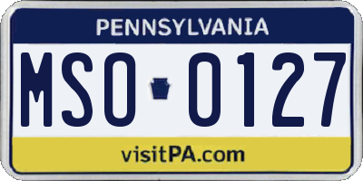 PA license plate MSO0127