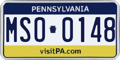 PA license plate MSO0148
