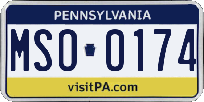 PA license plate MSO0174