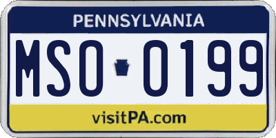 PA license plate MSO0199