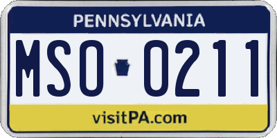 PA license plate MSO0211