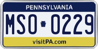 PA license plate MSO0229