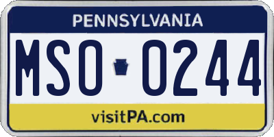 PA license plate MSO0244