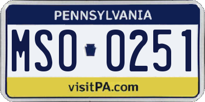 PA license plate MSO0251