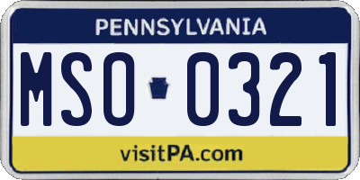 PA license plate MSO0321