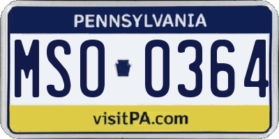 PA license plate MSO0364