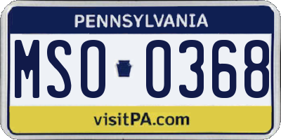PA license plate MSO0368